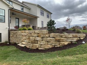 Side view of retaining wall facing the front of the house  thumbnail image