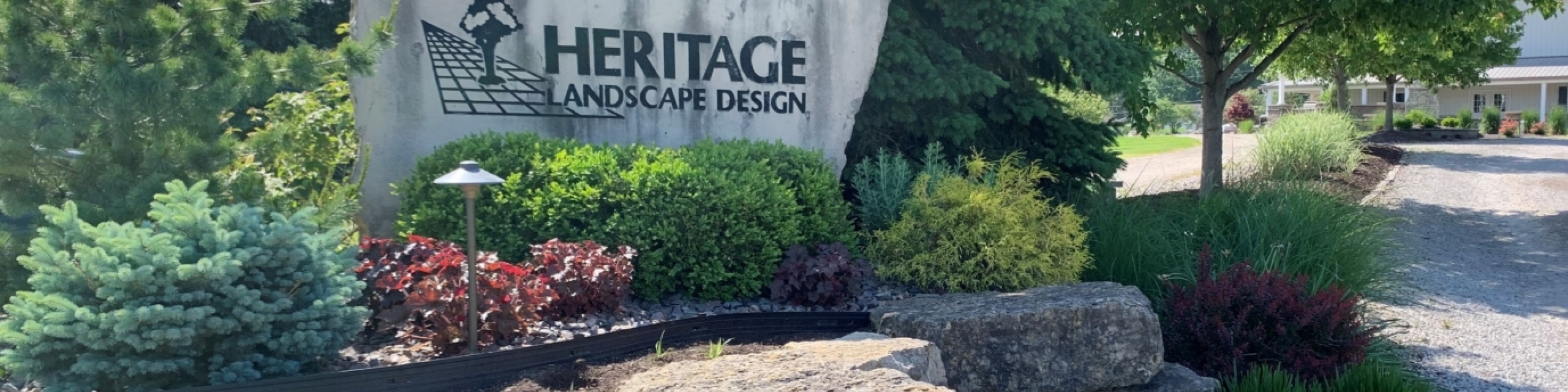 The Heritage Landscape Design sign at the nursery